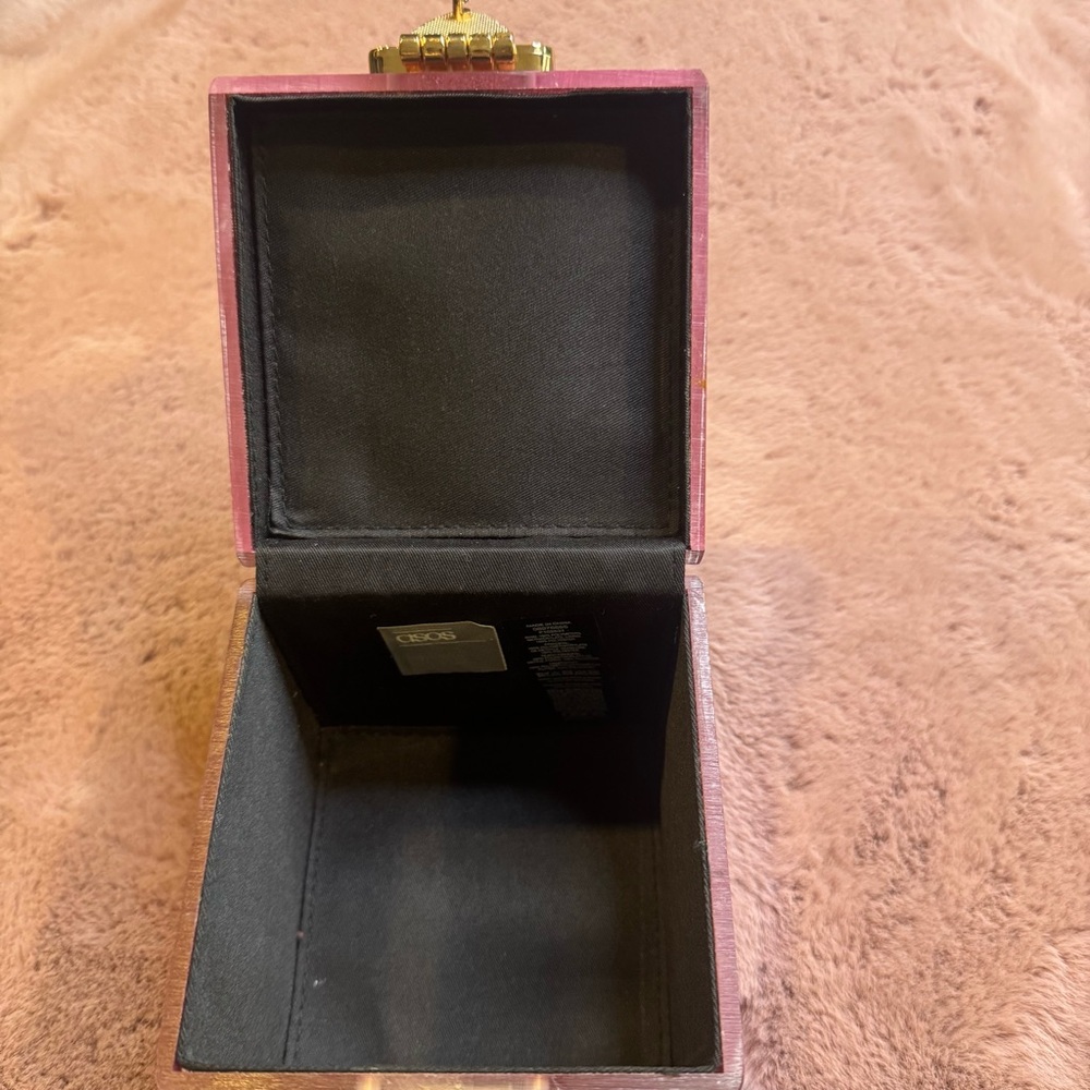 ASOS Pink Glitter Cube Purse with Gold Hardware - Picture 5 of 5